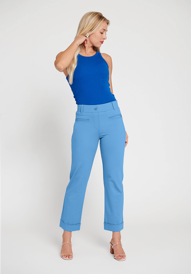 Easy Crop Trouser | Straight (Tide Pool)