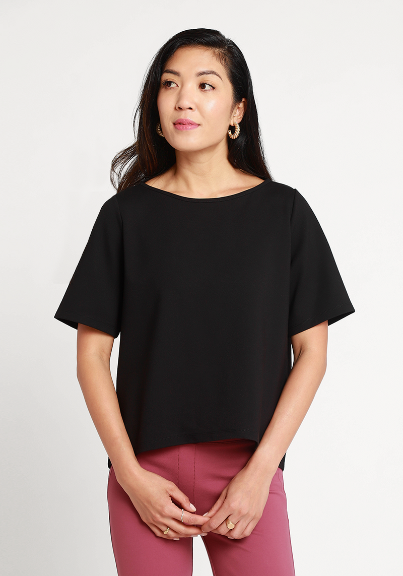 Boxy Hi-Low Top (Black)