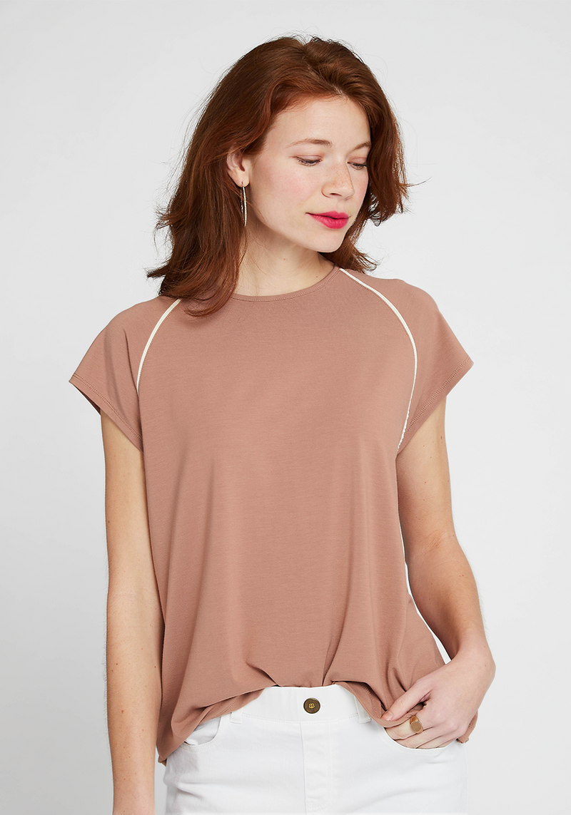 Retro Contrast Raglan Tee (Equestrian Tan)